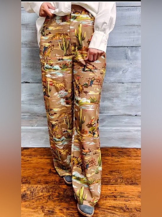 Turquoise Haven Pants - TURQUOISE HAVEN VINTAGE WESTERN TROUSER PANT